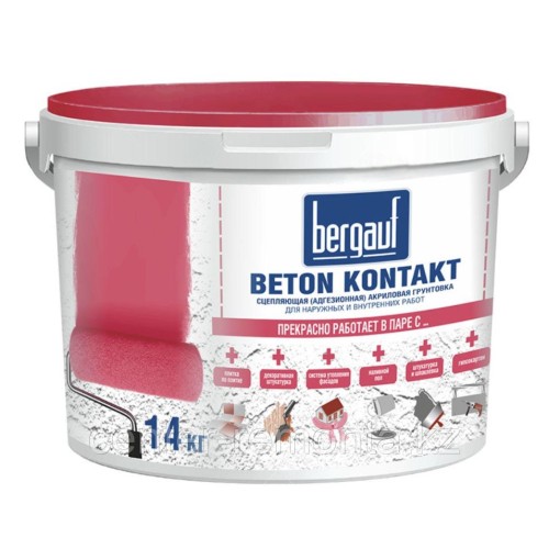 Грунтовка для наружных и внутренних работ Bergauf Beton Kontakt 14 кг