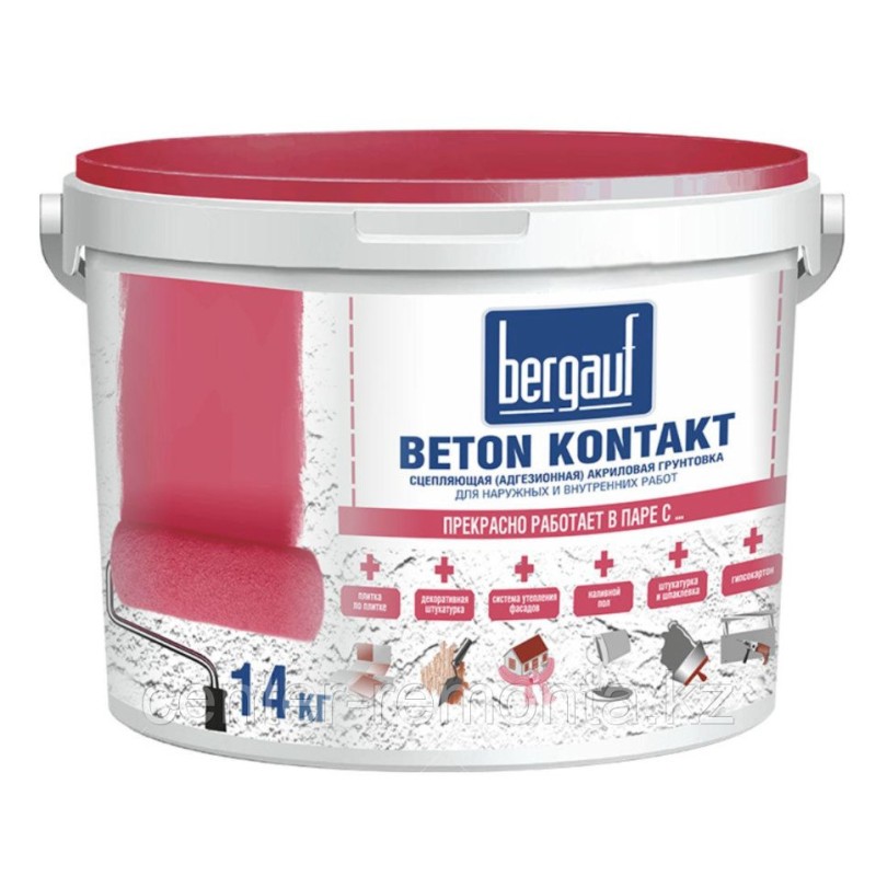 Грунтовка для наружных и внутренних работ Bergauf Beton Kontakt 14 кг